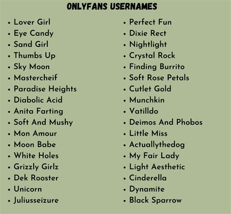 good onlyfans names|650 OnlyFans Username Ideas